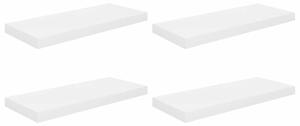 Półki ścienne 4 szt., wysoki połysk, białe, 60x23,5x3,8 cm, mdf