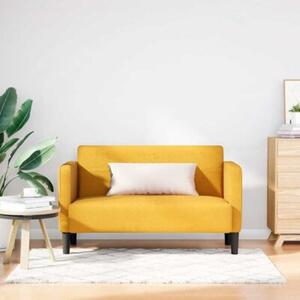 Sofa dwuosobowa jasnoÅ¼Ã³Åta 109 cm tkanina sztruksowa
