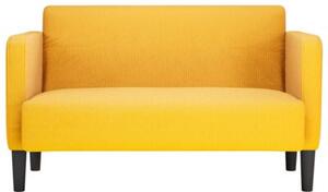 Sofa dwuosobowa jasnoÅ¼Ã³Åta 109 cm tkanina sztruksowa