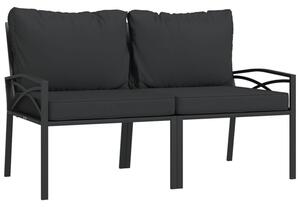 Krzesła ogrodowe z szarymi poduszkami, 2 szt, 62x75x79 cm, stal