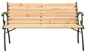 Ławka ogrodowa, 123 cm, żeliwo i lite drewno jodłowe