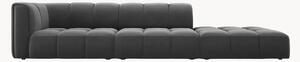 Sofa modułowa z szezlongiem o wyglądzie aksamitu Adams (4-osobowa)
