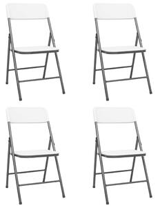 Składane krzesła ogrodowe, 4 szt., HDPE, białe