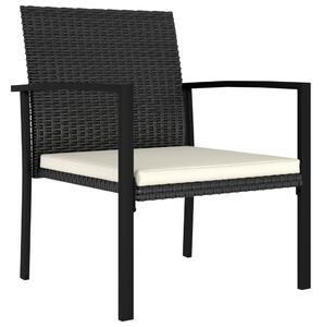 Krzesła ogrodowe, 2 szt., rattan PE, czarne