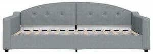 Sofa rozsuwana z szufladami, jasnoszara, 100x200 cm, tkanina