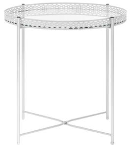 Stolik boczny, srebrny, 40x40x41 cm, szklany