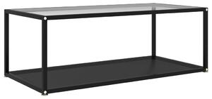 Stolik, przezroczysty i czarny, 100x50x35 cm, szkło hartowane