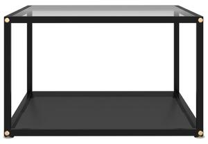 Stolik kawowy, przezroczysto-czarny, 60x60x35 cm, szkło