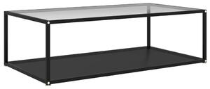 Stolik, przezroczysto-czarny, 120x60x35 cm, szkło hartowane