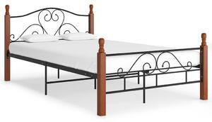 Rama łóżka, czarna, metalowa, 120 x 200 cm