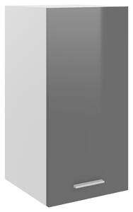 Szafka wisząca, wysoki połysk, szara, 29,5x31x60 cm, płyta