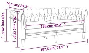 Sofa chesterfield dwuosobowa, obita lnem