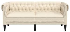 Sofa chesterfield dwuosobowa, obita lnem