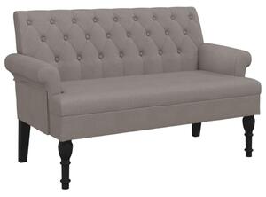 Ławka z oparciem, kolor taupe, 120x62x75,5 cm, tkanina