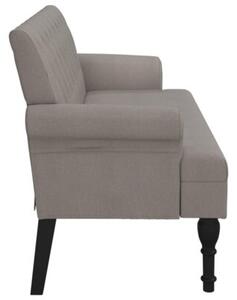 Ławka z oparciem, kolor taupe, 120x62x75,5 cm, tkanina