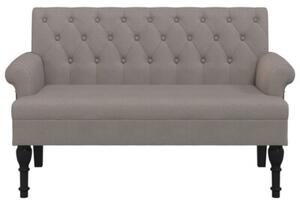 Ławka z oparciem, kolor taupe, 120x62x75,5 cm, tkanina