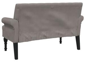 Ławka z oparciem, kolor taupe, 120x62x75,5 cm, tkanina