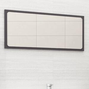 Lustro łazienkowe, wysoki połysk, szare, 80x1,5x37 cm, płyta