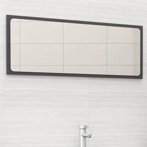 Lustro łazienkowe, wysoki połysk, szare, 100x1,5x37 cm, płyta