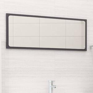 Lustro łazienkowe, wysoki połysk, szare, 90x1,5x37 cm, płyta