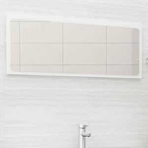 Lustro łazienkowe, wysoki połysk, białe, 100x1,5x37 cm, płyta