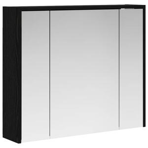 Szafka z lustrem do łazienki czarny dąb 73,5 x 16 x 62,5 cm
