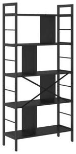 Półka na książki czarny dąb 75 x 30 x 156 cm