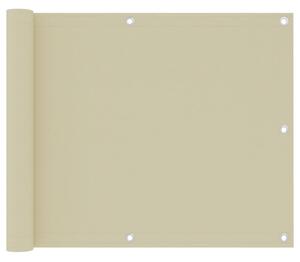 Parawan balkonowy, kremowy, 75x500 cm, tkanina Oxford