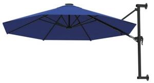 Parasol ścienny na metalowym słupku, 300 cm, niebieski