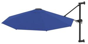 Parasol ścienny na metalowym słupku, 300 cm, niebieski