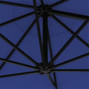 Parasol ścienny na metalowym słupku, 300 cm, niebieski