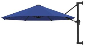 Parasol ścienny na metalowym słupku, 300 cm, niebieski