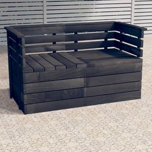 Ogrodowa sofa 2-osobowa z palet, ciemnoszara, drewno sosnowe