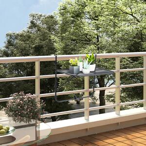 Stolik balkonowy, czarny, 60x40 cm, stalowy
