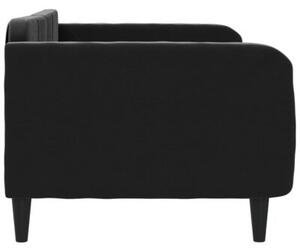 Sofa z funkcją spania, czarna, 90x200 cm, obita aksamitem