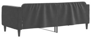 Sofa z funkcją spania, czarna, 90x200 cm, obita aksamitem