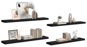 Półki ścienne, 4 szt., czarne, 120x23,5x3,8 cm, mdf