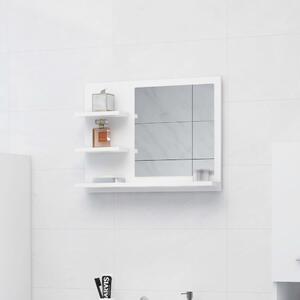 Lustro łazienkowe, białe 60x10,5x45 cm, materiał drewnopochodny