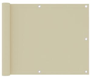 Parawan balkonowy, kremowy, 75x300 cm, tkanina Oxford