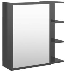 Szafka z lustrem, wysoki połysk, czarna, 62,5x20,5x64 cm