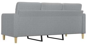 Sofa 3-osobowa, jasnoszara, 180 cm, tapicerowana tkaninÄ