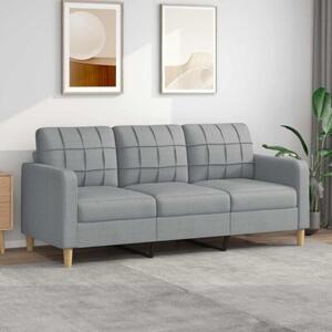 Sofa 3-osobowa, jasnoszara, 180 cm, tapicerowana tkaninÄ