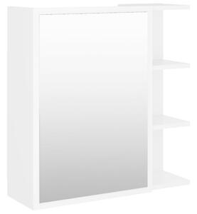 Szafka z lustrem, biała 62,5x20,5x64 cm materiał drewnopochodny