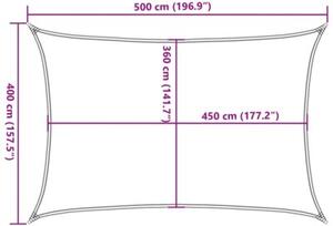 Żagiel przeciwsłoneczny, 160 g/m², brązowy, 4x5 m, hdpe