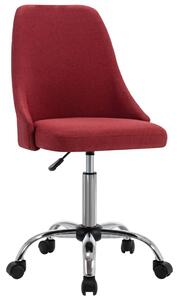 Krzesła biurowe na kółkach, 2 szt., winna czerwień, tkanina