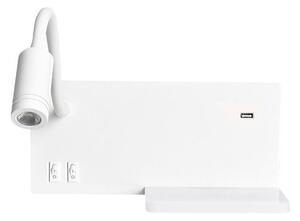 Milagro LED Kinkiet SHELF 1xLED/4W+1xLED/5W+1xLED/2W/230V + port USB biały MI1234