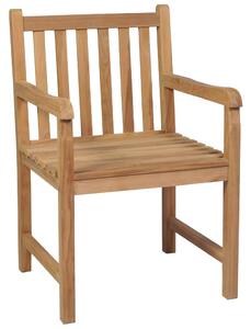 Krzesła ogrodowe, 8 szt., kobaltowe poduszki, drewno tekowe