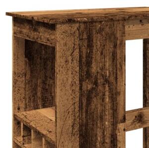 Stolik barowy z przegródkami, stere drewno, 90x47,5x103,5 cm