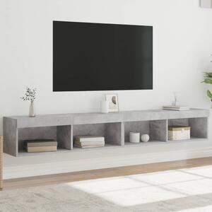Szafki TV, z LED, 2 szt., szarość betonu, 100x30x30 cm