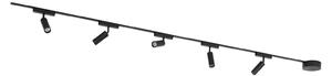 Lampy sufitowe Lindby, Lumaro 48V, ściemnialny, czarny, salon, aluminium, nowoczesny